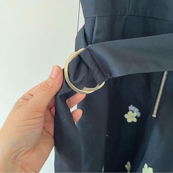 Ted Baker Navy Cosetee Pergola Print Cropped Belted Jumpsuit - Picture 13 of 16